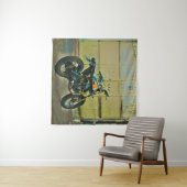 Kunst van vintage motorfietsen wandkleed (In Situ (horizontaal))