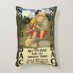 Kunst van vintage productlabel, geen bac, stoppen  accent kussen
