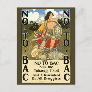 Kunst van vintage productlabel, geen bac, stoppen  briefkaart