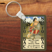 Kunst van vintage productlabel, geen bac, stoppen  sleutelhanger (Voorkant)