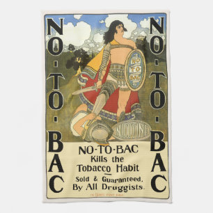 Kunst van vintage productlabel, geen bac, stoppen theedoek