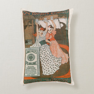 Kunst van vintage productlabel Pearline Modern Cle Accent Kussen