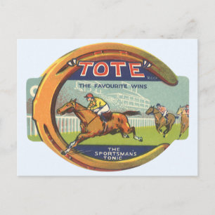 Kunst van vintage productlabel, Tote Sportsman's T Briefkaart