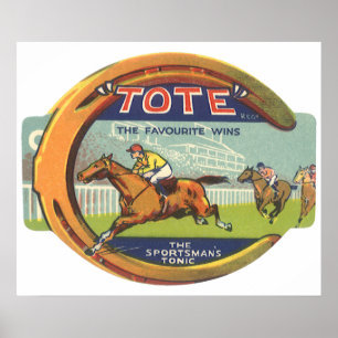 Kunst van vintage productlabel, Tote Sportsman's T Poster
