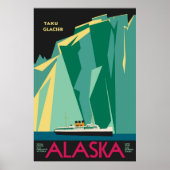 Kunst van vintage reisposter Alaska, Taku-gletsjer Poster (Voorkant)