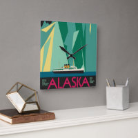 Kunst van vintage reisposter Alaska, Taku-gletsjer