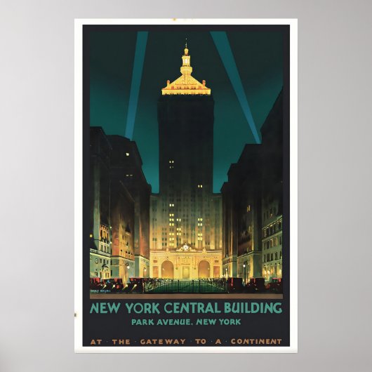 Kunst van vintage reisposter Grand Central Termina Poster (Voorkant)