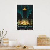 Kunst van vintage reisposter Grand Central Termina Poster (Keuken)