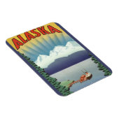 Kunst van vintage reisposter uit Alaska, landschap Magneet (Rechterzijde)