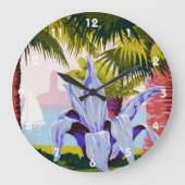 Kunst van vintage-reisposters, Ontdek Puerto Rico! Grote Klok (Voorkant)