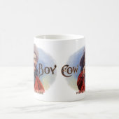 Kunst van vintage sigarettenlabel, Cowboy raakt de Koffiemok (Center)