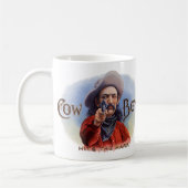Kunst van vintage sigarettenlabel, Cowboy raakt de Koffiemok (Links)