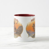 Kunst van vintage sigarettenlabel, rode wolk india mok (Midden)