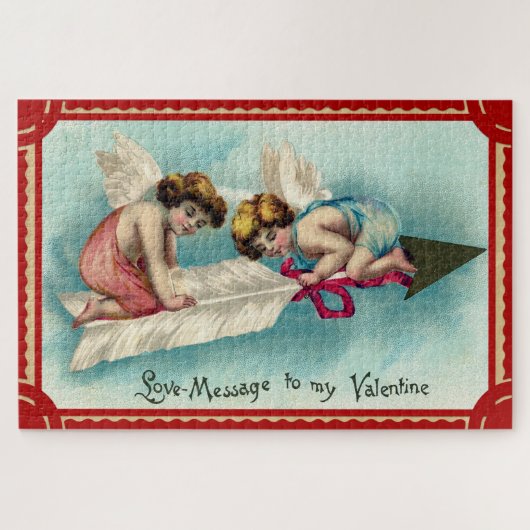 Kunst van vintage valentine legpuzzel (Horizontaal)