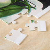 Kunst van vintage zaadpaketlabels, stok limabonen legpuzzel (Zijkant)