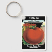 Kunst van vintage zaadpaketlabels, Tomaten Pomodor Sleutelhanger (Voorkant)