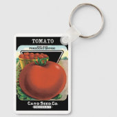 Kunst van vintage zaadpaketlabels, Tomaten Pomodor Sleutelhanger (Achterkant)