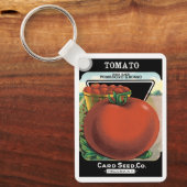 Kunst van vintage zaadpaketlabels, Tomaten Pomodor Sleutelhanger (Voorkant)
