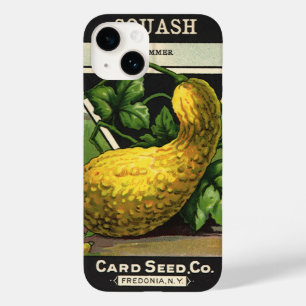 Kunst van vintage zaadpakketlabel Gele Zomerpompoe Case-Mate iPhone 14 Hoesje