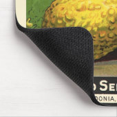 Kunst van vintage zaadpakketlabel Gele Zomerpompoe Muismat (Hoek)