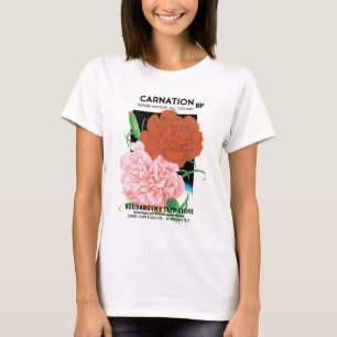 Kunst van vintage zaadpakketlabels, Anjers Bloemen T-shirt