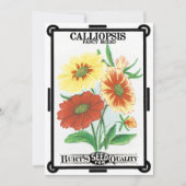 Kunst van vintage zaadpakketlabels, Calliopsis-blo (Voorkant)