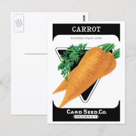 Kunst van vintage zaadpakketlabels, Danvers-wortel Briefkaart