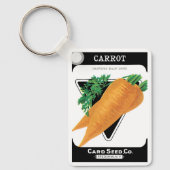 Kunst van vintage zaadpakketlabels, Danvers-wortel Sleutelhanger (Voorkant)