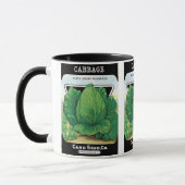 Kunst van vintage zaadpakketlabels, groene kool mok (Links)