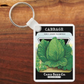 Kunst van vintage zaadpakketlabels, groene kool sleutelhanger (Voorkant)