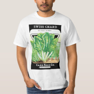 Kunst van vintage zaadpakketlabels, groenten met Z T-shirt
