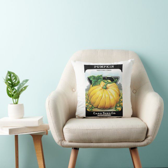 Kunst van vintage zaadpakketlabels, Halloween Pomp Kussen (Stoel)