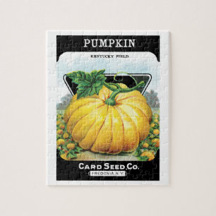 Kunst van vintage zaadpakketlabels, Halloween pomp Legpuzzel