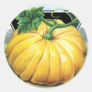 Kunst van vintage zaadpakketlabels, Halloween Pomp Ronde Sticker