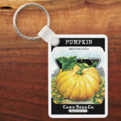 Kunst van vintage zaadpakketlabels, Halloween pomp Sleutelhanger (Voorkant)