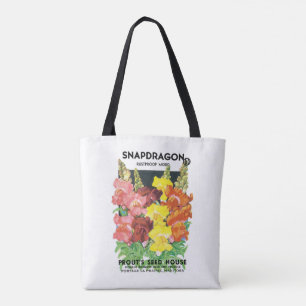 Kunst van vintage zaadpakketlabels, Leeuwenbekken Tote Bag