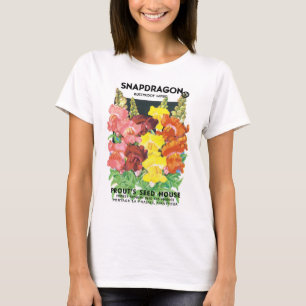 Kunst van vintage zaadpakketlabels, Leeuwenbekkenb T-shirt