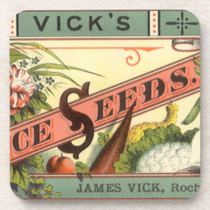 Kunst van vintage zaadpakketlabels, Vick's Choice  Bier Onderzetter