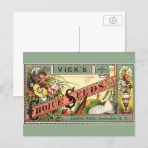 Kunst van vintage zaadpakketlabels, Vick's Choice  Briefkaart