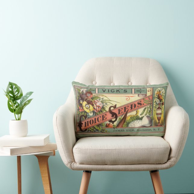 Kunst van vintage zaadpakketlabels, Vick's Choice  Kussen (Stoel)