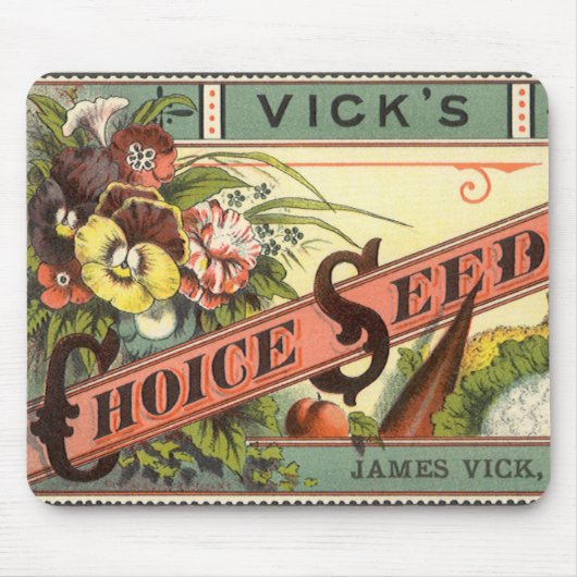 Kunst van vintage zaadpakketlabels, Vick's Choice Muismat (Voorkant)