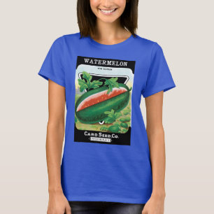 Kunst van vintage zaadpakketlabels, watermeloenen  t-shirt