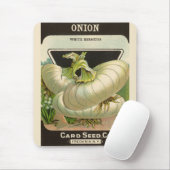 Kunst van vintage zaadpakketlabels Witte Bermuda-u Muismat (Met muis)