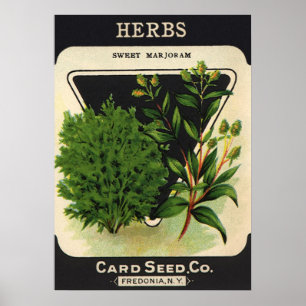 Kunst van vintage zaadpakketlabels Zoete marjolein Poster