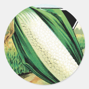 Kunst van vintage zaadpakketlabels, zoete witte ma ronde sticker