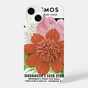 Kunst van vintage zaadpakketten, Cosmos-tuinbloeme Case-Mate iPhone 14 Hoesje