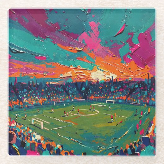 Kunst van voetbal (#1) glazen onderzetter (Voorkant)