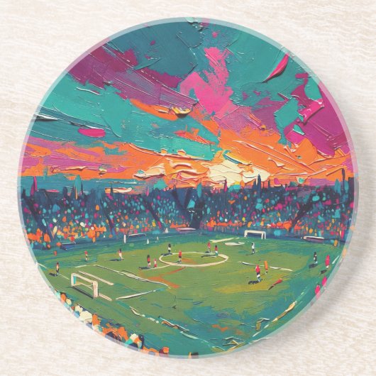 Kunst van voetbal (#1) zandsteen onderzetter (Voorkant)