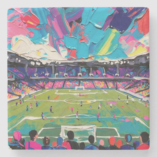 Kunst van voetbal (#3) stenen onderzetter (Voorkant)
