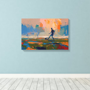 "Kunst van voetbal" (Stijl 1) Olieverfschilderij Canvas Afdruk